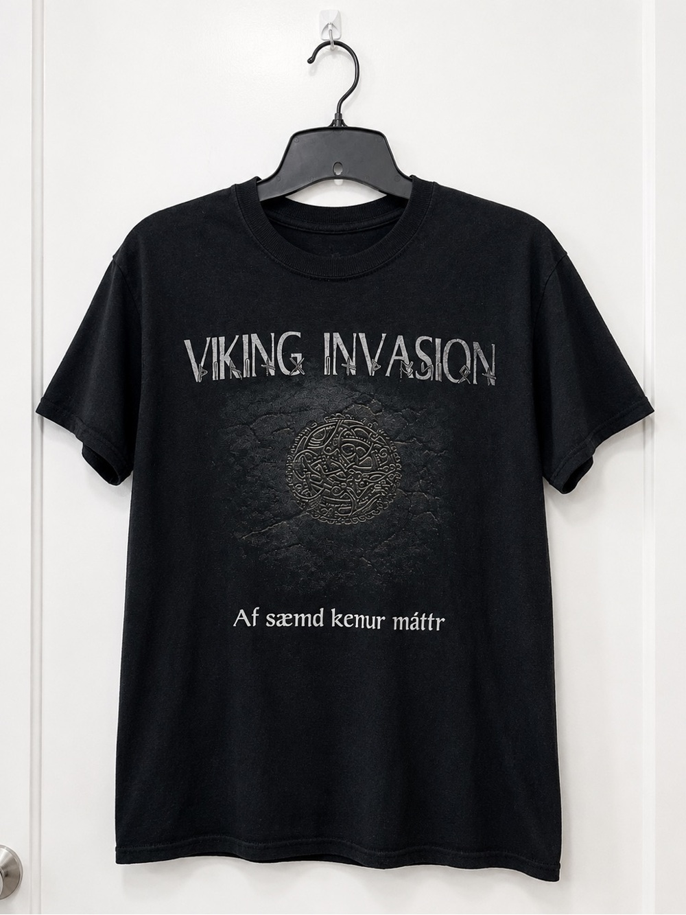 Y2K Black Matter Viking Invasion Black‎ Graphic Norse Shirt Unisex